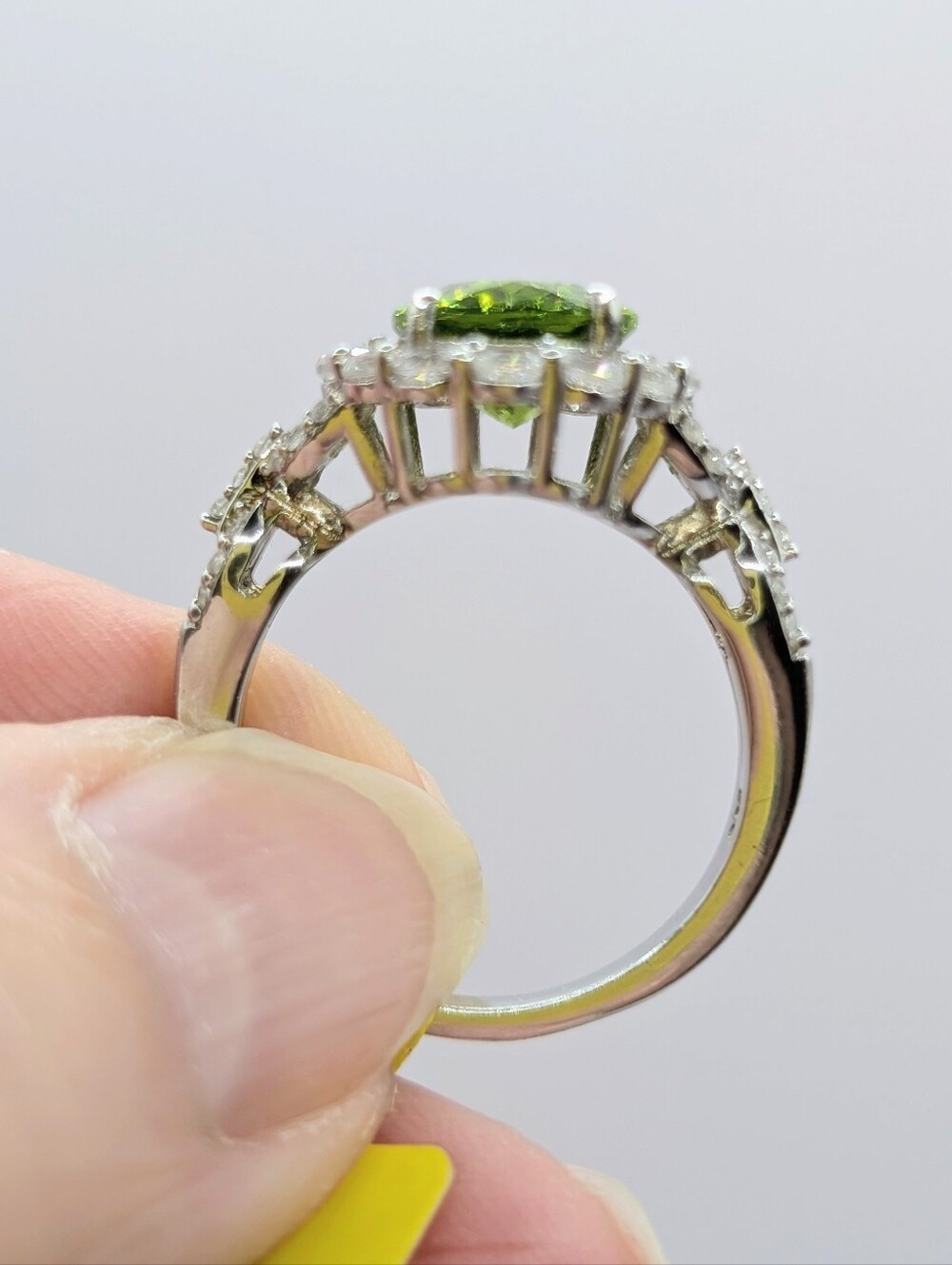 4.95ctw Hebei Peridot & Cambodian Zircon Platinum Plated 925 Silver - Picture 6 of 9